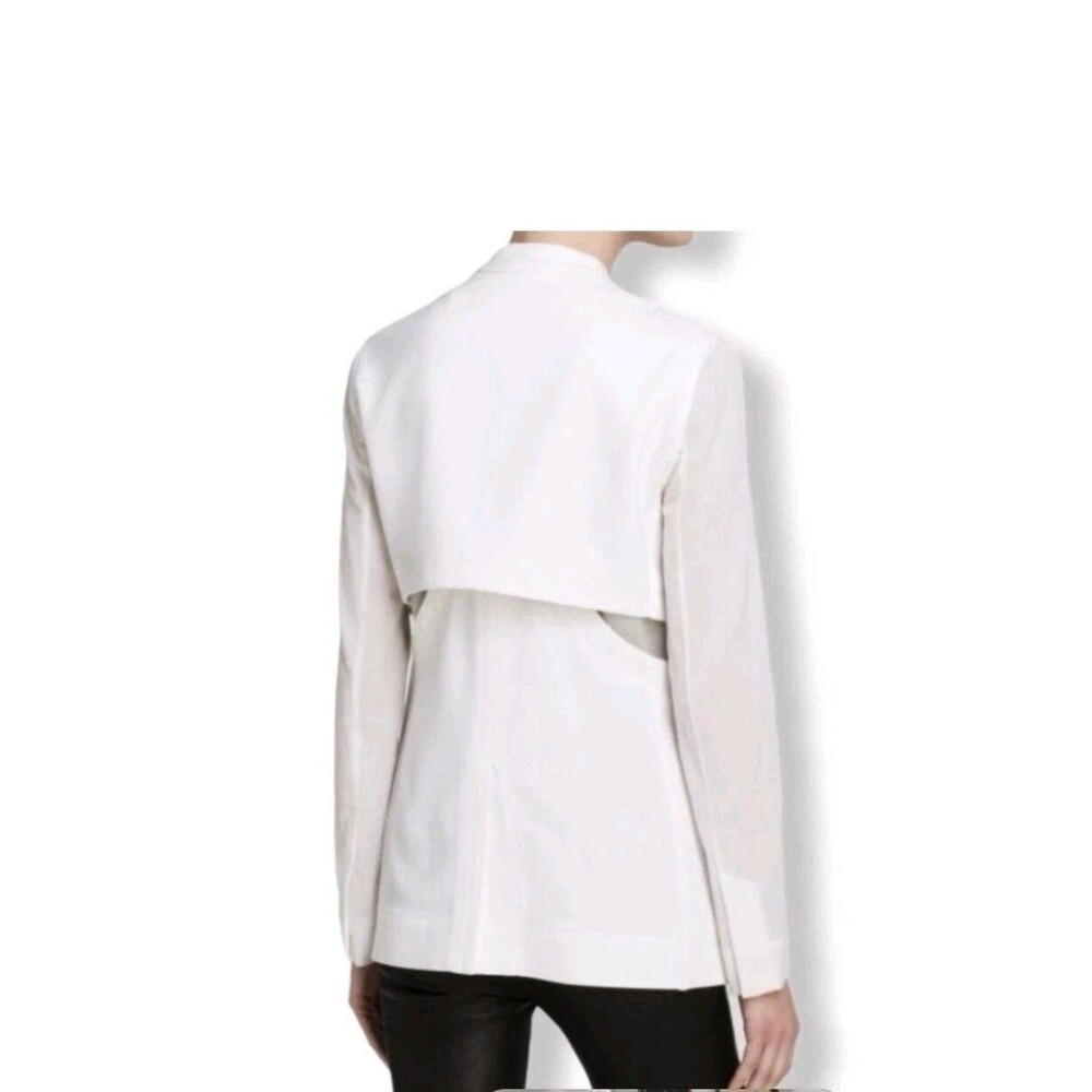 Helmut Lang Women’s White Open Back Knit Viscose Blazer Single Button Size 8 - Picture 2 of 11